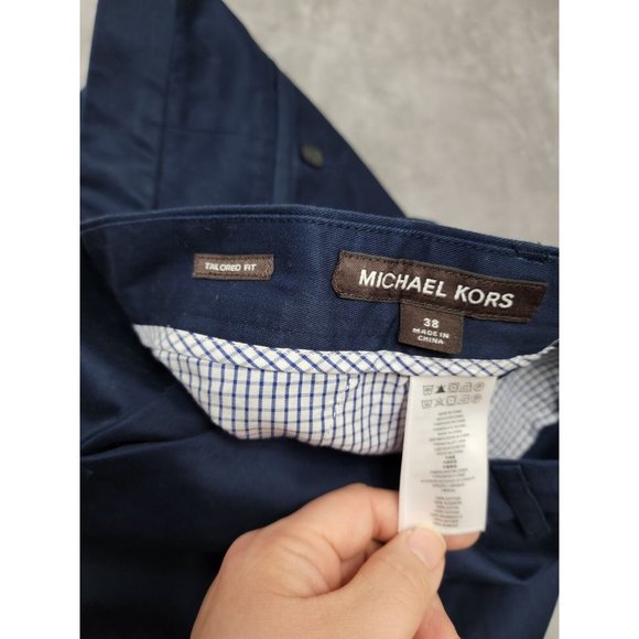 Michael Kors Men's Tailored Fit Chino Shorts 38 Blue NEW - Picture 4 of 8